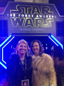 Lewin (right) at the premiere of The Force Awakens in Los Angeles on December 17th, 2016. 