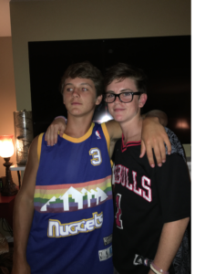 Picture of me and Sizer in our NBA jerseys (PHOTO BY TAYLOR)